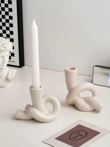 Creative Retro Candlestick Ornaments Home High-End Romantic Light Luxury Decorations Dining Table Study Bedroom Abstract Candlestick Home Decorations Halloween,Spooky,Autumn,Festival,Holiday Christmas,Winter,Holiday,Festival Christmas For Holiday Gift Giving - White - View 3