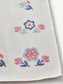 Cozy Pixies 1pc Ditsy Floral Baby Knit Swaddle Blanket, Spring/Summer