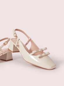 CUCCOO DOLLMOD Nuevos tacones de plataforma de bloque estilo retro francés Mary Jane con lazo, gráciles y elegantes para el Día de San Valentín