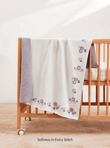 Cozy Pixies 1pc Ditsy Floral Baby Knit Swaddle Blanket, Spring/Summer