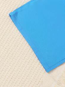 SHEIN 2 sztuki w zestawie z bezrękawnikiem dla dziewcząt w kwiaty i jednokolorowymi spodniami - Miętowy niebieski - Zobacz 7