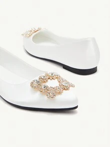 CUCCOO CHICEST Women Rhinestone Decor Fashion Casual Flat Shoes - White - View 5