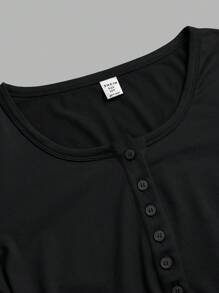 SHEIN Girlism 青少年女孩合身休闲简约两件套开衫长袖T恤