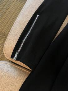 SHEIN Clasi 大码女式纯色长袖优雅方领情人节连衣裙