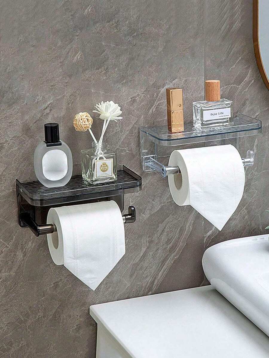 1 件免打孔壁挂式卫生纸盒、卷纸架、放置抽纸盒收纳家用洗手间