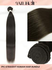 1pc Straight Natural Black Human Hair Bundle 150% Density Bundles For Women - Natural Black - View 1