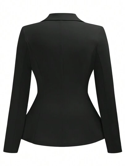 EMERY ROSE Áo blazer dáng ôm cỡ lớn, màu trơn, phong cách tối giản, thích hợp mặc hàng ngày, dự lễ tốt nghiệp, tựu trường, cho nữ giáo viên, mùa thu.