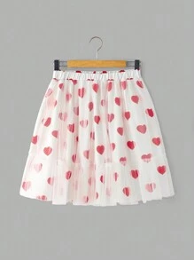 2pcs Teen Girl Long Sleeve Round Neck Top And Net Skirt Set - Multicolor - View 3