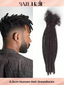 0.6 Cm Thickness Options 8-14 Inch 10 Strands 100% Real Human Hair Dreadlock Extensions For Man/Women Hair Extensions - SNatural - View 1