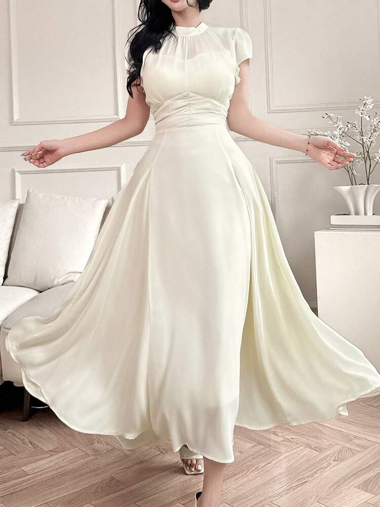 Women's Elegant Mid-Length Formal Vintage Dress, For Spring & Summer & Wedding