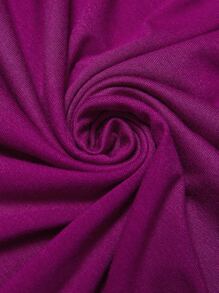 SHEIN CURVE+ 大码超柔软弹力短袖长款休闲连衣裙，适合夏季、海滩度假，百搭 - 中紫紅色 - 查看 10