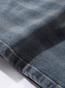 Dazy Plus Washed Distressed Flare Leg Long Denim Jeans - Light Wash - View 8