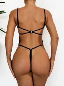 Women's Sexy Lace-Up Back One Piece Swimsuit With Graphic Print,Suitable For Beach Holiday For Summer Beach Vacation - Multicolor - View 2