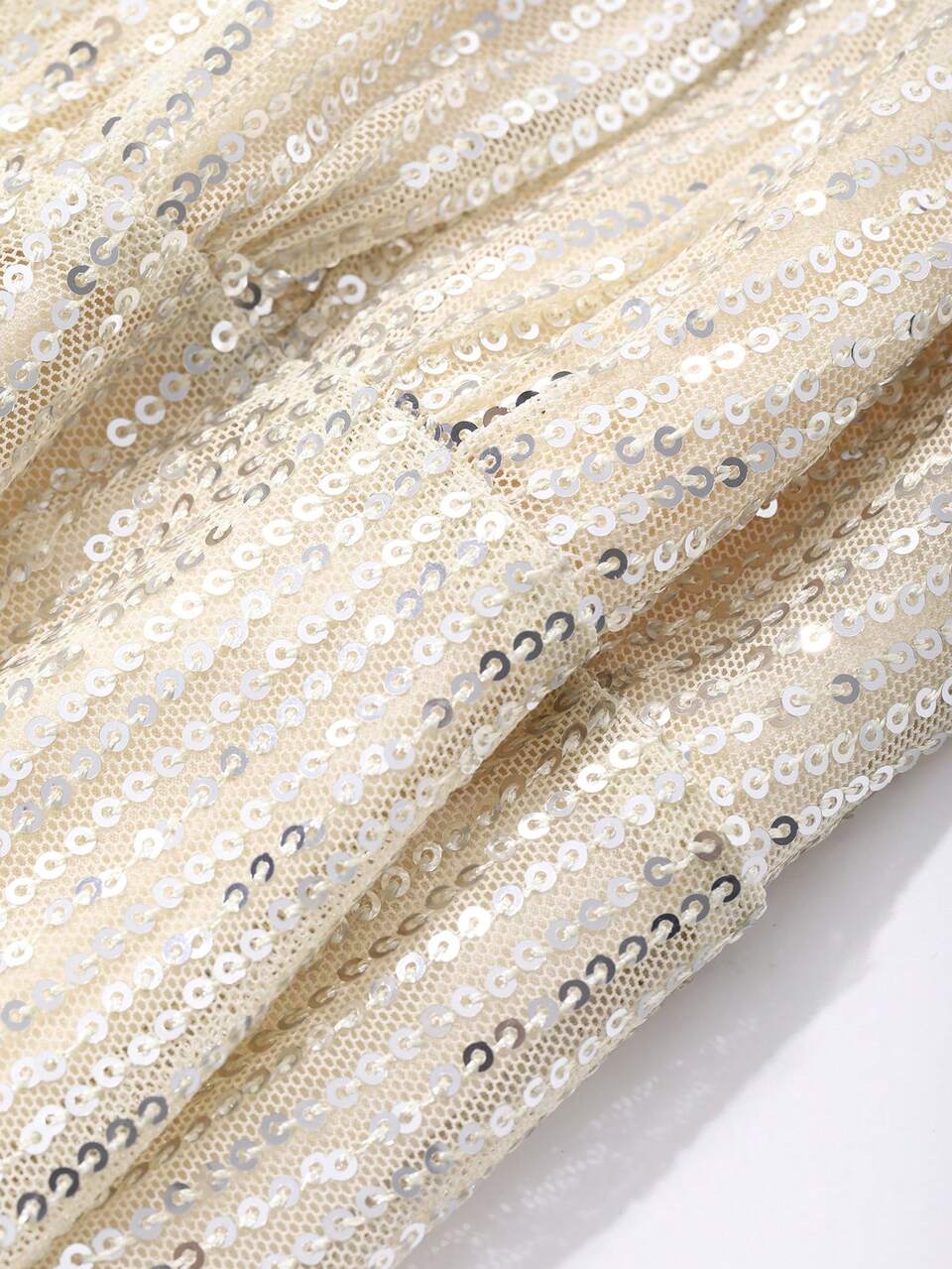 Women's Gold And White Sequins Dress,Elegant Summer Sleeveless Split Hem Prom Sundress,Luxury Formal Dinner Homecoming Carnival Sparkly New Year Eve