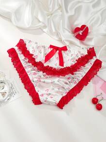 Bragas con lazo con borde de volantes y diseño de corazón encantador, ideales para San Valentín