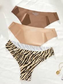 7 Stücke/Packung nahtlose bedruckte & einfarbige Damen Höschen mit tiefer Taille