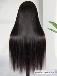 5x5無膠透明蕾絲閉合假髮直筒13x4自然顏色蕾絲正面假髮22-28英寸150%180%預先拔毛髮際線初學者友好人類頭髮適合女士 - SNatural - 查看 6