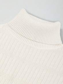 Franclia New Style Slim Fit Minimalist Mock Neck Knitted Sweater For Ladies, Autumn/Winter Fall - Beige - View 7