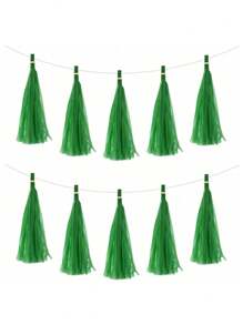 SHEIN 5pcs/Bag Colorful Tissue Tassel Banner, Tissue Ribbon Tassel Party Background Hanging Decoration, Suitable For Weddings, Birthdays, Single Lady, Parties
