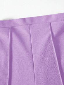 SHEIN 2 件套休闲都市拼接色块二合一衬衫和阔腿裤套装，适合青少年女孩