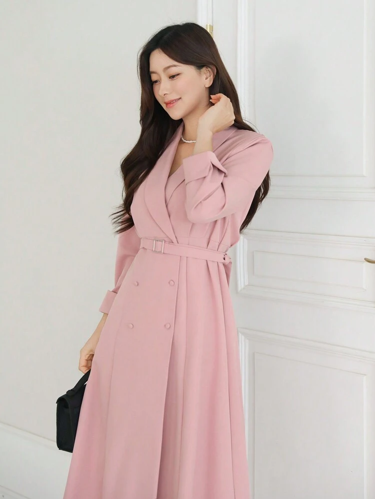 Spring New Romantic Cinched Waist Sundress, Elegant Women Dress