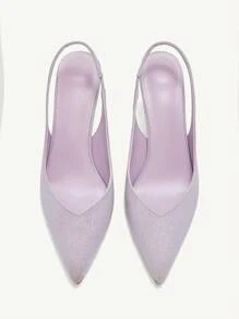 CUCCOO CHICEST Women's Pointed Toe Mid Heel Pumps, New Shiny Glitter Upper Elegant Commuting Luxury Sparkling Sequin Delicate Sweet Lady Lavender Formal Party Date Romantic High Heels Shoes Valentine's Day - Purple - View 11