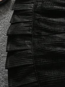 SHEIN Set de 2 piezas: Blusa de terciopelo con cuello alto y falda de cola de pez, elegante, para niña, apto para uso diario