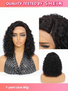 Curly T-Part Lace Wig 10Inch Human Hair Wigs Natural Color Lace Front Wig For Women, Glueless Wig - SNatural - View 1