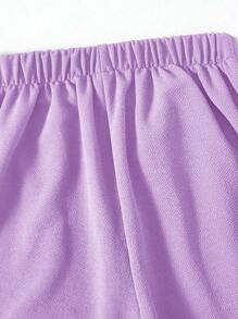 SHEIN 2 件套休闲都市拼接色块二合一衬衫和阔腿裤套装，适合青少年女孩