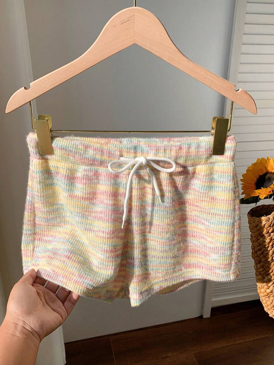 Comfortcana Women's Summer Festival Boho Vacation Tie-Dye Drawstring Waist Loose Casual Shorts