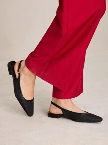 MOTF PREMIUM FASHIONABLE COMFORTABLE CASUAL BLACK SLIP-ON FLAT SHOES, FOR VALENTINE'S DAY, SPRING SHOES, SPRING BREAK EASTER FOR CHRISTMAS - Black - View 3