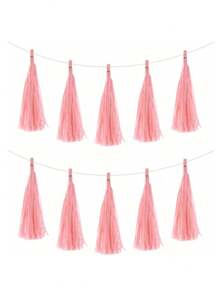 SHEIN 5pcs/Bag Colorful Tissue Tassel Banner, Tissue Ribbon Tassel Party Background Hanging Decoration, Suitable For Weddings, Birthdays, Single Lady, Parties