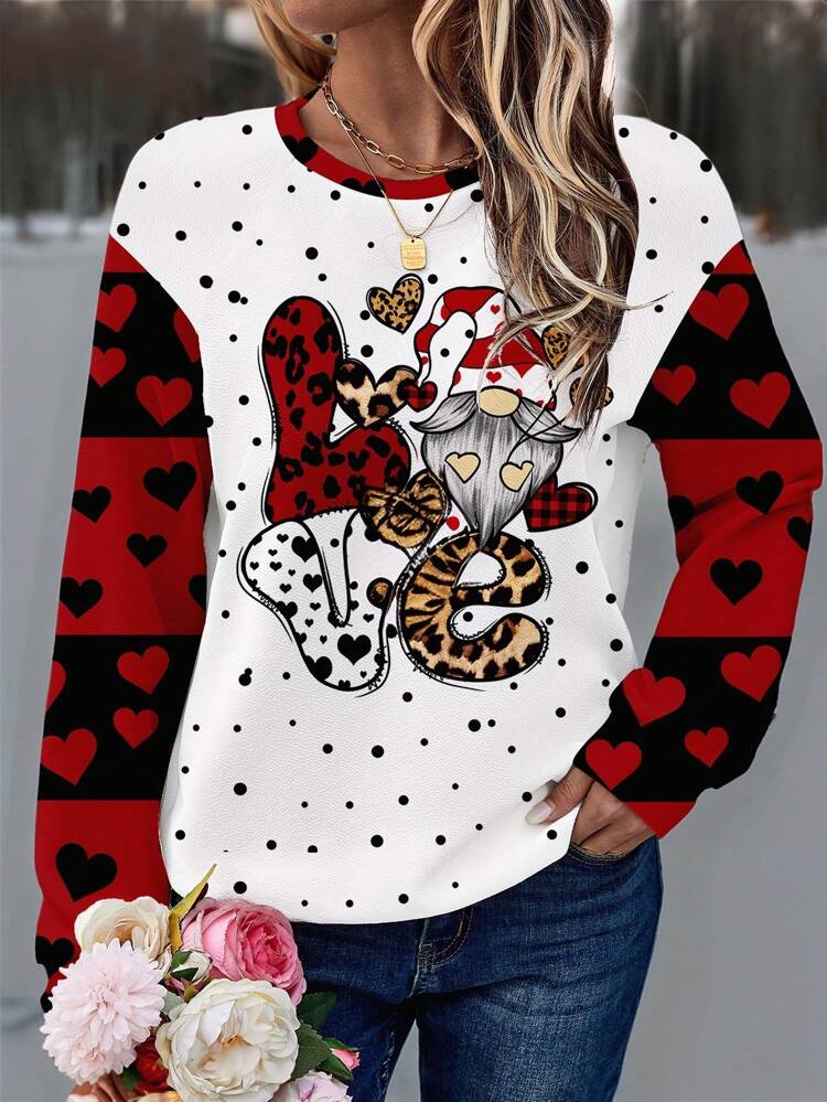Women's Casual Fleece Crew Neck Sweatshirt For Autumn & Winter