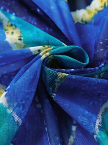 Swim Oasis Summer Beach 3pcs/Set Plus Size Marble Printed Bikini Set Carnival - Multicolor - View 4