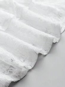 Chiquease White Lace Layered Hem Skirt, Spring/Summer - White - View 3
