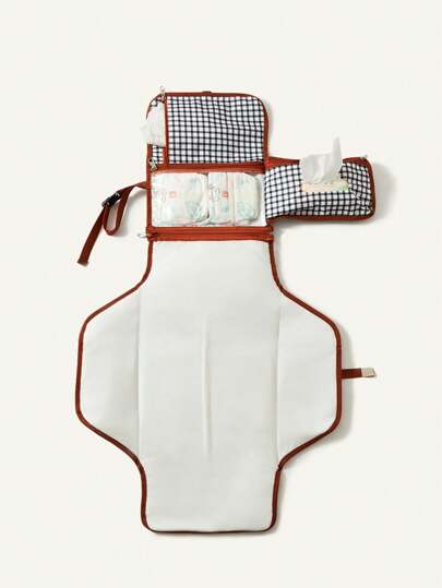 Cozy Pixies Tấm lót tã trẻ em chống thấm nước Plaid di động mới, Tấm lót thay tã đa năng dùng ngoài trời, Phụ kiện túi đựng tã có thể gấp gọn