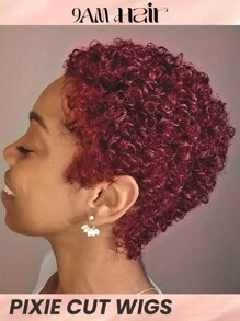 Short Afro Curly Pixie Cut Human Hair Wigs Real Affordable Hair Replacement Wig Cheap Daily Use Wig For Beginner Friendly Wear To Go - SBUG - View 1