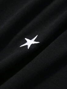 FRIFUL Camiseta de manga larga con cuello redondo y hombros caídos con estampado de estrella para mujer, otoño