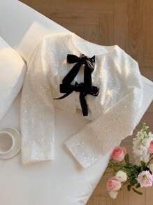 Comfortcana 女式亮片前系长袖夹克，秋季