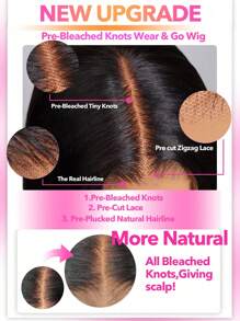 Glueless Straight Bob Wigs 2x4 Lace Closure Wigs Human Hair Lace Front Wigs Pre Bleached Pre Plucked Pre Cut Lace Melting Lace Hairline Silky Wear & Go Beginner Friendly - Natural Black - View 3