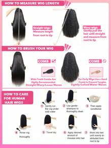 Transparent Lace Kinky Curly T Part Lace Wigs Real Human Hair Lace Frontal Closure Wigs With Front Baby Hair Pre Plucked Natural Hairline Wig Natural Black Color - Natural Black - View 8