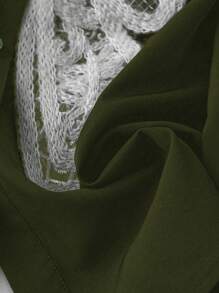 SHEIN Clasi Plus Size Women's Bow Decor Long Sleeve Single-Breasted Casual Shirt For Autumn