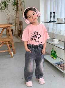 Dazy Kids Young Girl T-Shirt, Fall Summer Easter - Pink - View 4