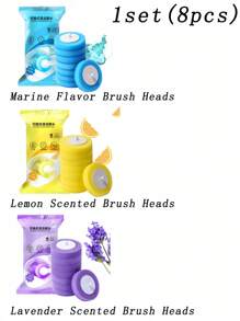 1 套一次性马桶刷套装，仅含 8 个一次性马桶刷头替换装、马桶清洁刷、自带洗涤剂头刷、浴室清洁刷、无盲点、清洁用品、清洁工具、返校用品浴室装饰夏季 - 白色 - 查看 7