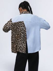 Aveloria Affinna Koszula damska z długim rękawem i kołnierzykiem w paski w losowym kolorze panterki, wiosenna - Wielokolorowe - Zobacz 3