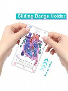 Porta badge retrattile con fermaglio, portaidentità a forma di cuore con molletta per tesserino da lavoro, custodia protettiva verticale di alta qualità per lavoro, ufficio, infermieri, studenti, insegnanti, uomini e donne, per San Valentino, matrimonio di San Valentino, compleanno