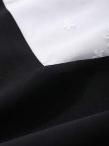 DAZY Gaun Panjang Maxi Wanita Model Blok Warna Terbaru untuk Musim Panas - Hitam - View 3