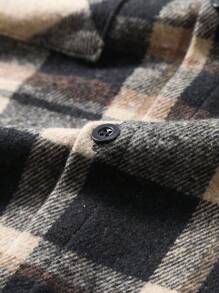 Manfinity Homme 男士格子长袖实用口袋夹克，适合秋冬穿着 - 彩色 - 查看 5