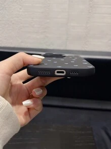 Maryam Alam 1 pieza Funda de teléfono con diseño de corazón azul mate y elegante, compatible con iPhone11/12/13/14/15/16promax, S24/S23/A06/A16, adecuada para mujeres, regalo del Día de San Valentín