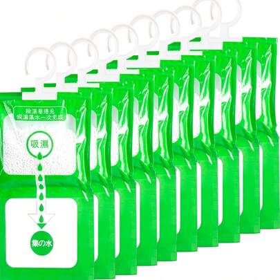 10 PIEZAS de bolsas absorbentes de humedad para armario, deshumidificador colgante a prueba de moho y anti-humedad para cocina, baño, armario, zapatos, coche, escuela, oficina, hogar, dormitorio y viaje como regalo de Navidad